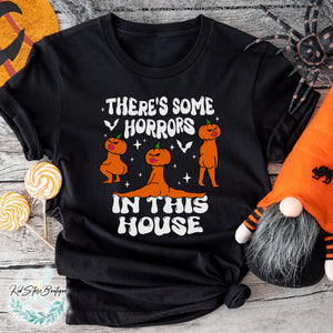 There’s Some Horrors In This House Shirt, Funny Halloween Shirt, Spooky Season, Oversized T-shirt, Halloween Women Shirt
