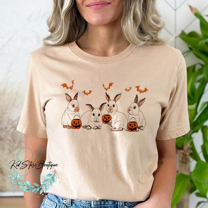 Halloween Sweatshirt,Halloween Sweater,Ghost Shirt,Halloween Bunny Shirt,Ghost Bunny Rabbit Shirt,2023 Happy Halloween,Retro Spooky Season