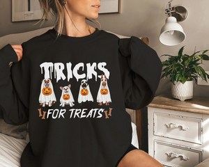 Tricks For Treats Dog Ghost Halloween Shirt, Halloween Ghost Dogs, Spooky Season, Dog Lovers Shirt, Halloween Dog Shirt, Ghost Dog Shirt