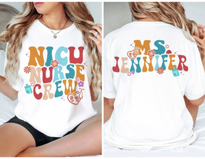 Personalized Company Crew Shirt, Retro NICU Nurse Crew Custom Name Shirt, nicu awareness shirt, NICU nurse shirt, NICU nurse gifts