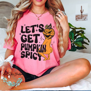 Let’s Get Pumpkin Spicy Shirt, Trendy Halloween Shirt, Retro Halloween Shirt, Funny Halloween Shirt, Pumpkin Spice Shirt