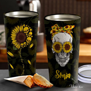 You Are My Sunshine - Skull Sunflower - Personalized Tumbler - Daughter Gift - Best Gift for Daughter