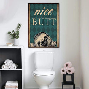 Sloth Smiling Nice Butt Look at Bathroom Canvas- 0.75 & 1.5 In Framed Canvas - Home Wall Decor, Wall Art