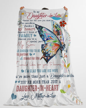 To My Daughter-in-law Thanks For The Love You Show Me From Mother-in-law Blanket - Wedding Gifts- Best Gifts for Daughter-in-law