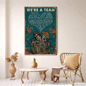 Skeleton Gardening We�EEE€�EEEre A Team- Couple Canvas- 0.75 & 1.5 In Framed Canvas - Home Wall Decor, Wall Art