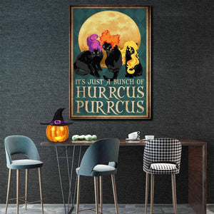 Black Cat It�EEE€�EEEs Just a Bunch Of Hurrcus Purrcus Canvas- Best Halloween Gifts- 0.75 & 1.5 In Framed- Home Living - Wall Decor, Canvas Wall Art