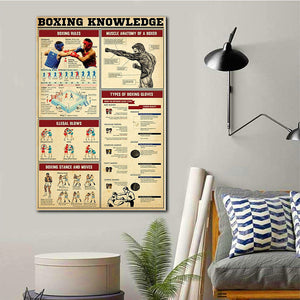 Boxing Knowledge, Boxing lover Canvas, Wall-art Canvas