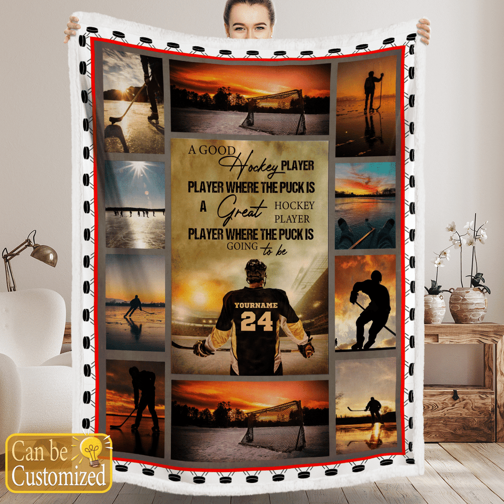 A Great Hockey Player Personalized Blanket