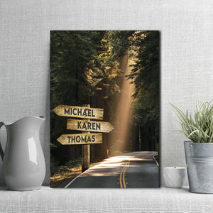 Street Signs in the jungle Canvas, Personalized Canvas
