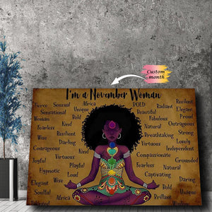 Africa American I Am Black Girl Love Yoga Canvas - 0.75 & 1.5 In Framed -Wall Decor, Canvas Wall Art