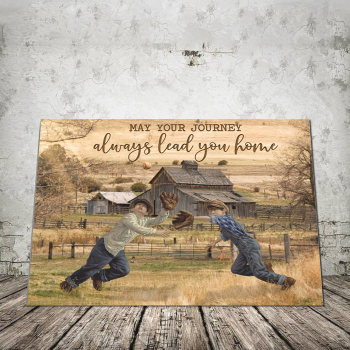 Baseball May Your Journey Always Lead You Home Canvas