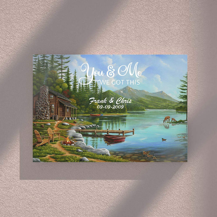 Personalized You and Me We Got This Simple Living Framed Canvas