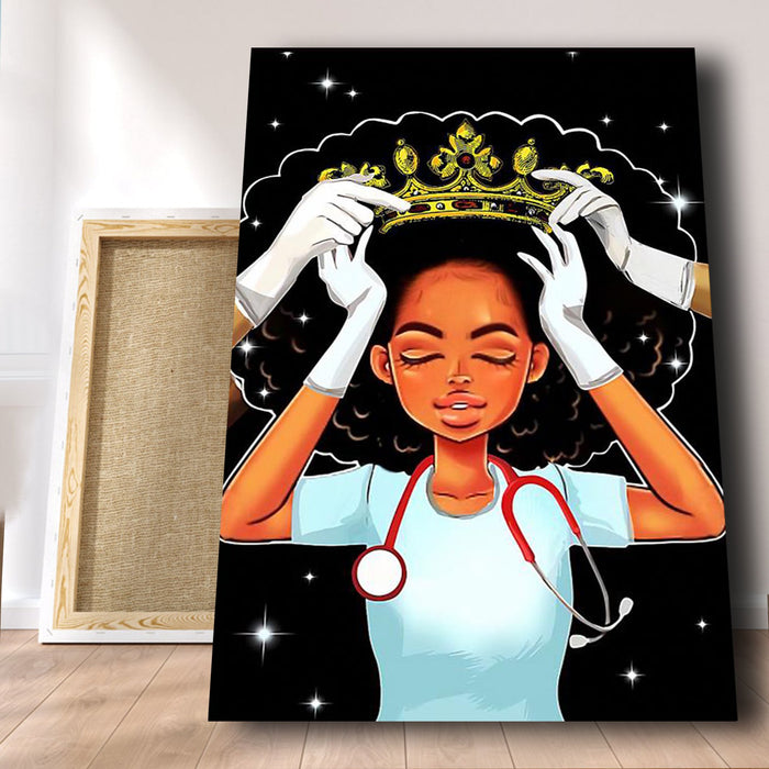 Medical Assistants Deserve The Crown Canvas - African American Girl