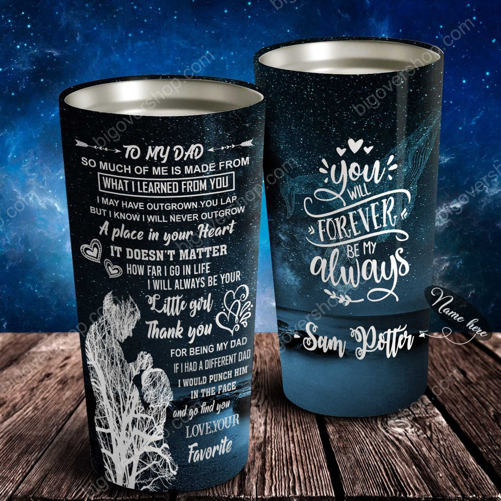 To My Dad - Galaxy Heart Dad - Personalized Tumbler - Father's Day Gift, Dad Tumbler, Dad Cup, Best Dad Gift