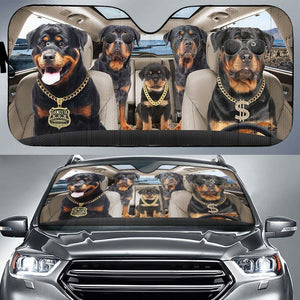 Gangsta Rottweiler Family Car Sunshade