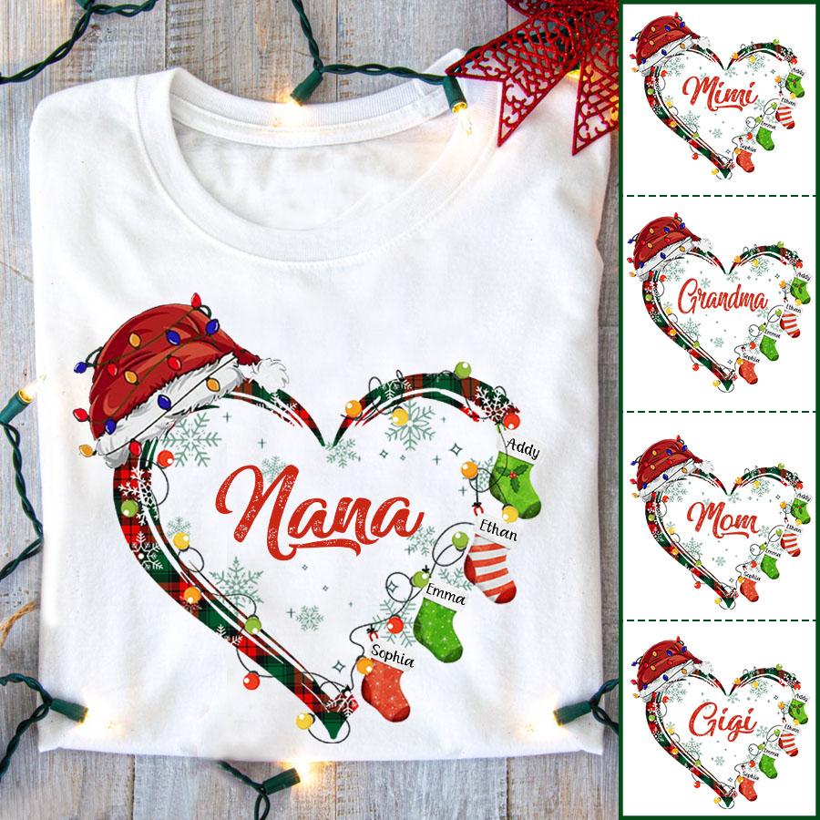 Nana’s Family Christmas Shirt, Personalized Shirt