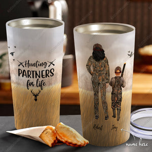 Custom Hunting Partners Personalized Tumbler 20oz Gifts For Hunting Lovers - Birthday Gift, Cup for Son, Best Son Gift