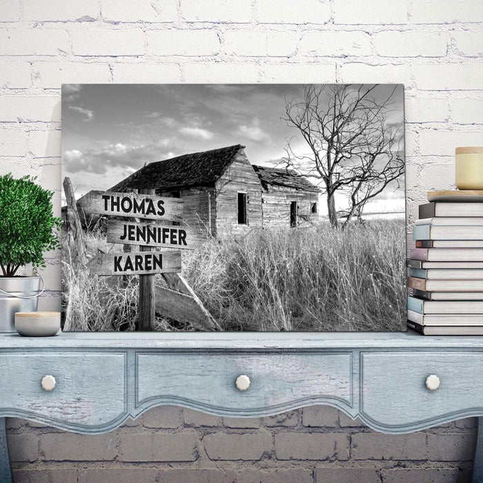 Sunset At The Farm Multi - Names Canvas - Family Street Signs Customized With Names Canvas