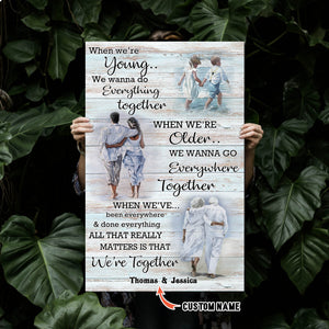 Beach Couple, When We're Young We wanna do everything together, Couple Canvas, Personalized Canvas