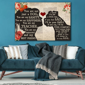 Personalized Girl Loves Boxer - You Are Not Just A Dog, You Are My Sanity 0.75 & 1.5 In Framed Canvas - Home Decor, Canvas Wall Art