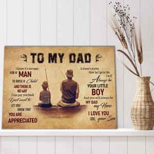 You Are Appreciated Fishing Horizontal Canvas, Gift for Dad Canvas