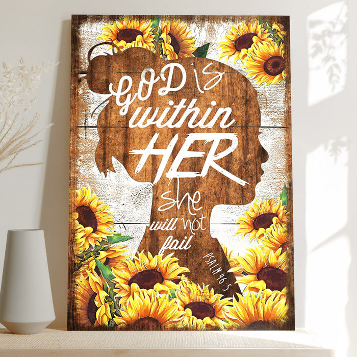 God is within her, She will not fail, God Canvas, Wall-art Canvas