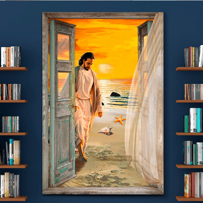God walking in the beach Wall-art Canvas