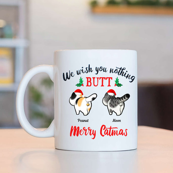 We wish you nothing butt Merry Catmas, Funny Christmas Mug, Personalized Mugs