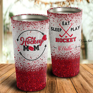 Personalized Hockey Mom - Eat Sleep Play Tumbler - Mother's Day Gift, Mom Tumbler