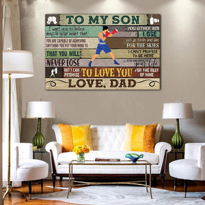Boxing To My Son I Want You to Believe Deep in Your Heart Canvas- 0.75 & 1.5 In Framed - Home Decor - Canvas Wall Art
