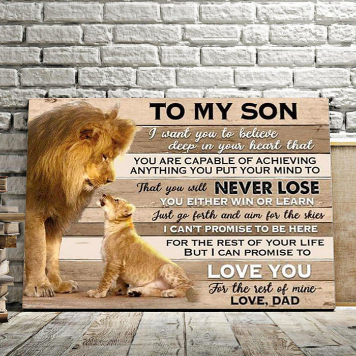 Giant Lion Dad and Lion Son To My Son I Love You For The Rest Of Mine Canvas