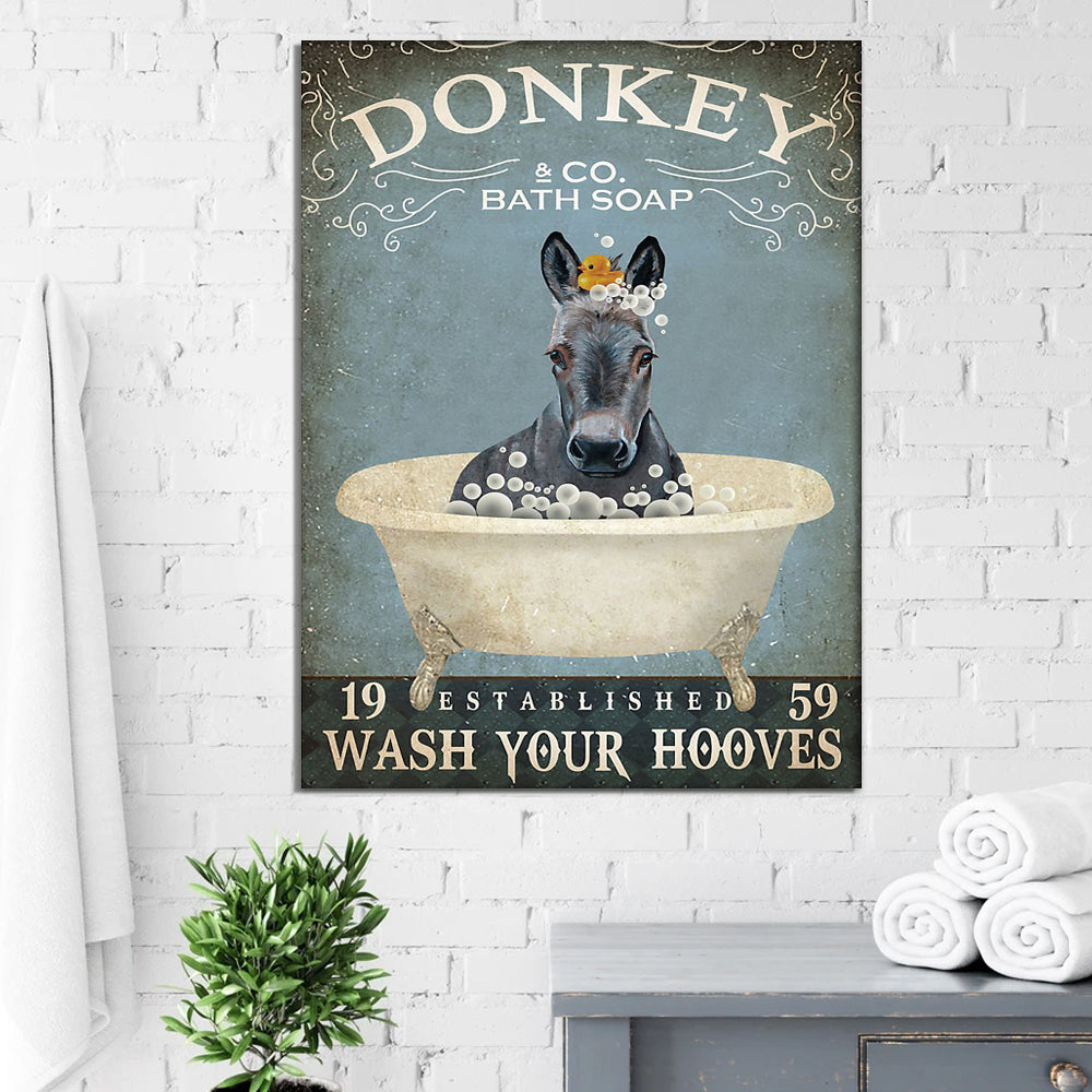 Donkey Bath Soap Wash Your Hooves Funny Canvas