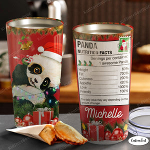 Personalized Peronalized Christmas Panda Tumbler - Best Christmas Gifts For Daughter or Son - Panda Lover Gifts