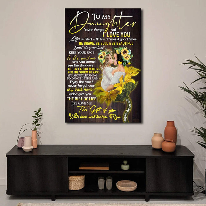 To My Daughter Be Brave Be Bold and Be Beautiful From Mom Canvas