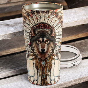 Personalized Long Hair Make Me Different Native Blood Makes Me Dangerous Stainless Steel Tumbler - Wolf Cup