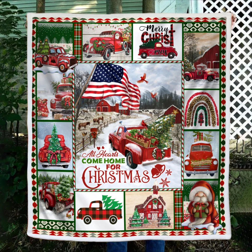 All Heart Come Home For Christmas Truck Blanket