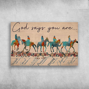 Horsenack Riding God Says You Are Unique Special Horizonal Canvas - 0.75 & 1.5 In Framed -Wall Decor, Canvas Wall Art