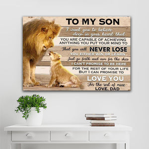 Giant Lion Dad and Lion Son To My Son I Love You For The Rest Of Mine 0.75 & 1.5 In Framed Canvas - Home Decor, Wall Art
