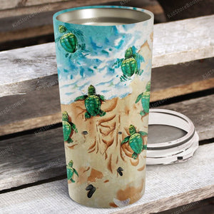 Turtle and Beach The Ocean Is My Home Stainless Steel Tumbler - Gift For Children