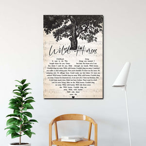 Wild Horse Lyric Song- Childhood Living Is Easy To Do Graceless Lady 0.75 & 1.5 In Framed Canvas - Home Decor, Canvas Wall Art