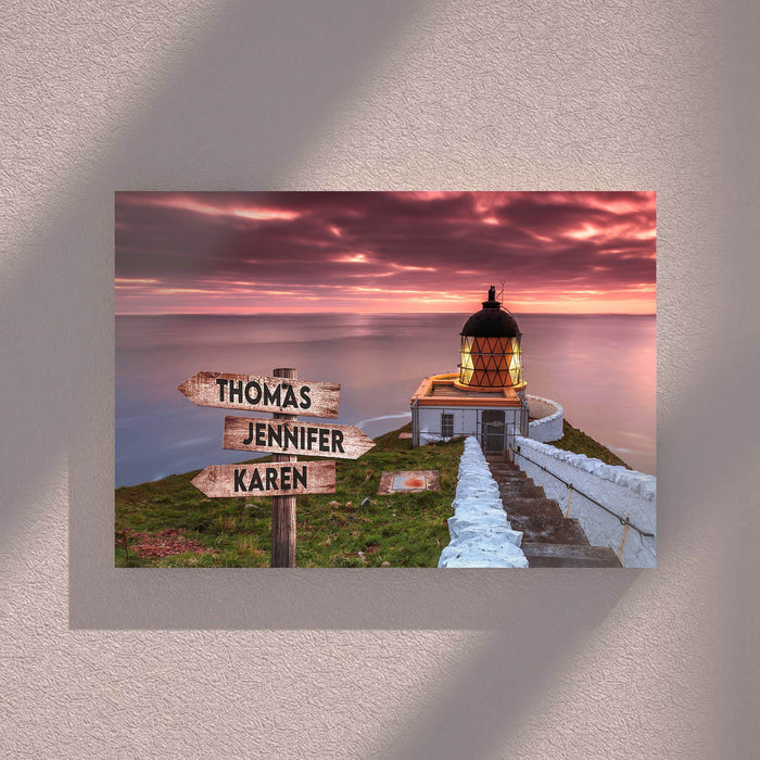 Bereg Poberezhe Multi - Names Canvas - Family Street Signs Customized With Names Canvas