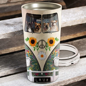 Personalized Bus Driver Dog Hippie Van Stainless Steel Tumbler