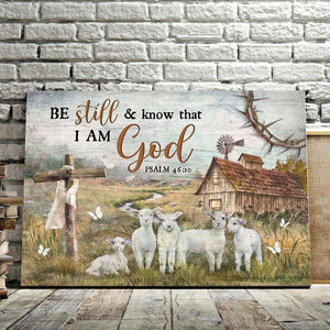 Sheeps - Be still and know that I am God Canvas, The Cross Canvas