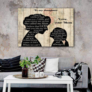 Personalized To My Daughter God Sent You Into My Life I Love You Forever and Always 0.75 &1.5 In Framed Canvas - Home Decor, Canvas Wall Art