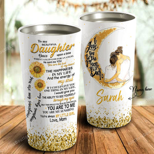 Sunflower To My Daughter I Love You To The Moon and Back - Mother and daughter Tumbler, Best Daughter Gift Tumbler