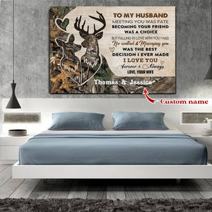 Persoanlized To My Husband - Meeting You Was Fate No Control And Marry You Is The Best 0.75 & 1.5 In Framed - Home Decor- Canvas Wall Art