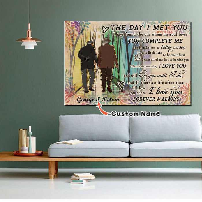 LGBT Pride Gay Old Couple The Day Horizontal Canvas