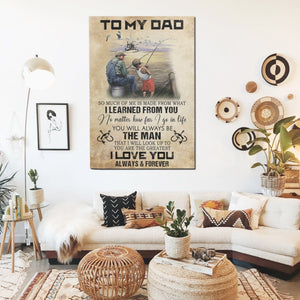 Father And Son Fishing - To My Dad I Love You Always And Forever From Son Canvas - 0.75 & 1.5 In Framed Canvas - Wall Decor, Canvas Wall Art