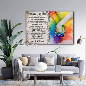 Personalized LGBT The Day I Met You I Have Found The One Whom My Soul Loves 0.75 & 1.5 In Framed - Home Decor, Canvas Wall Art