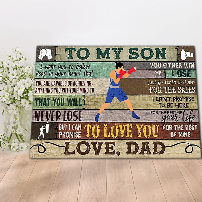 Boxing To My Son I Want You to Believe Deep in Your Heart Canvas
